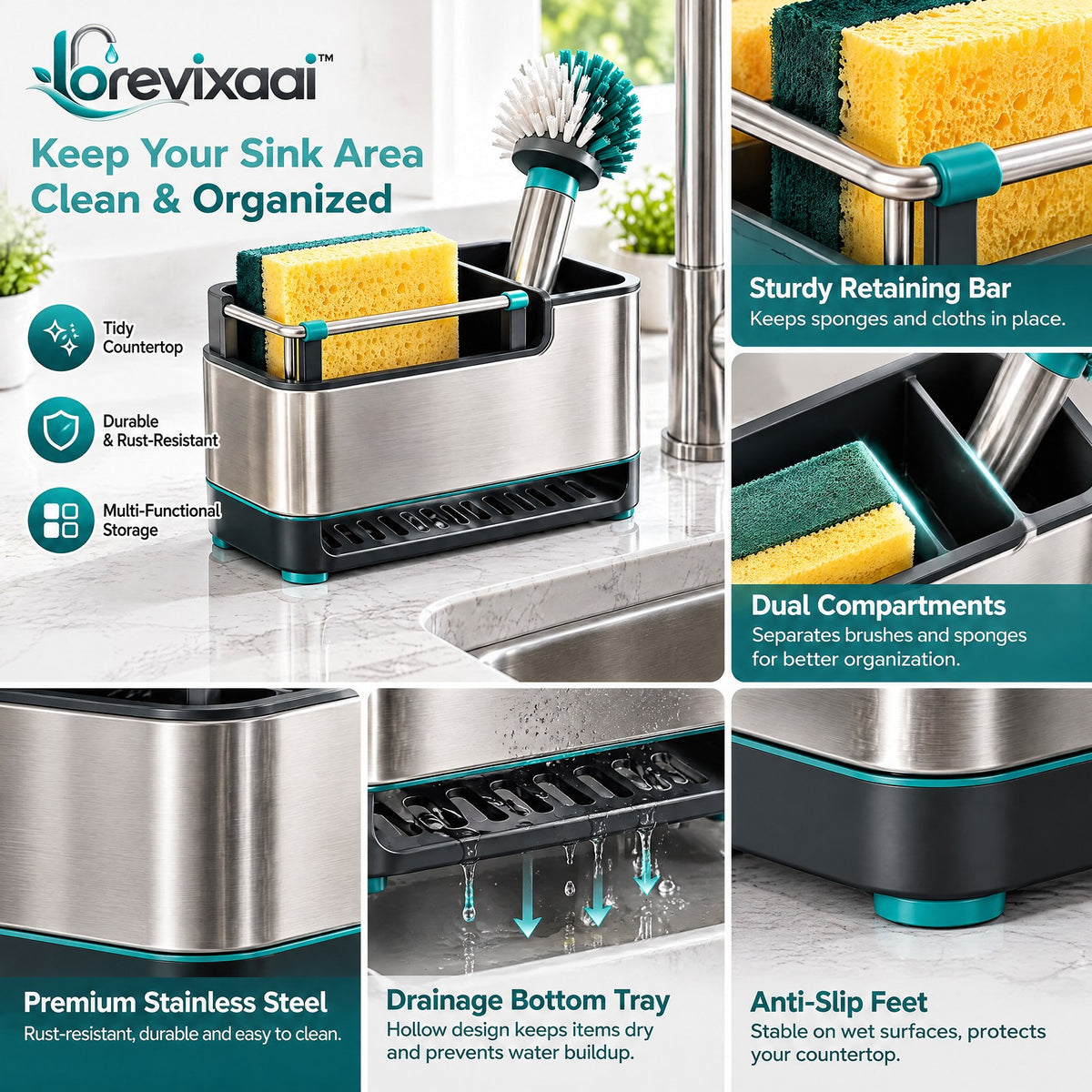 lorevixaai Sink Caddy Organizer — product image 3