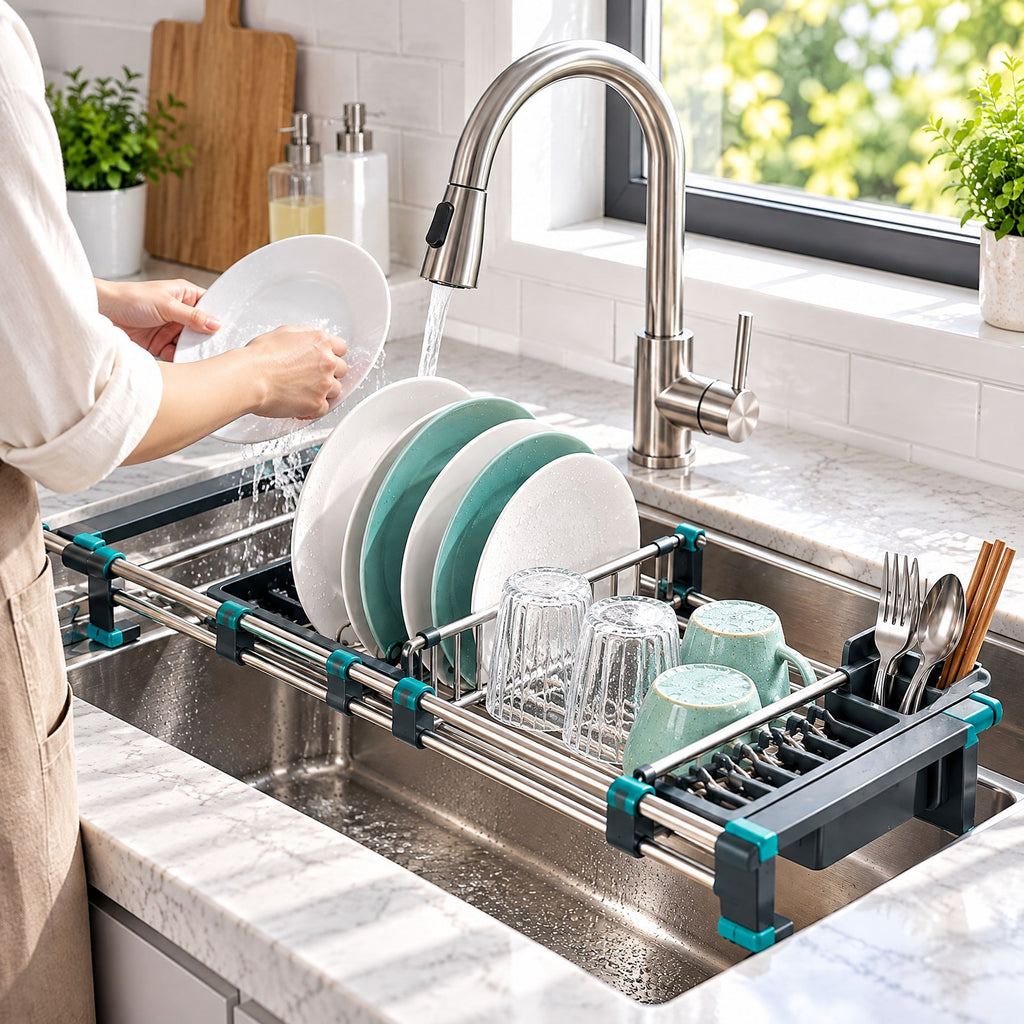 lorevixaai Expandable Over Sink Drying Rack — product image 2