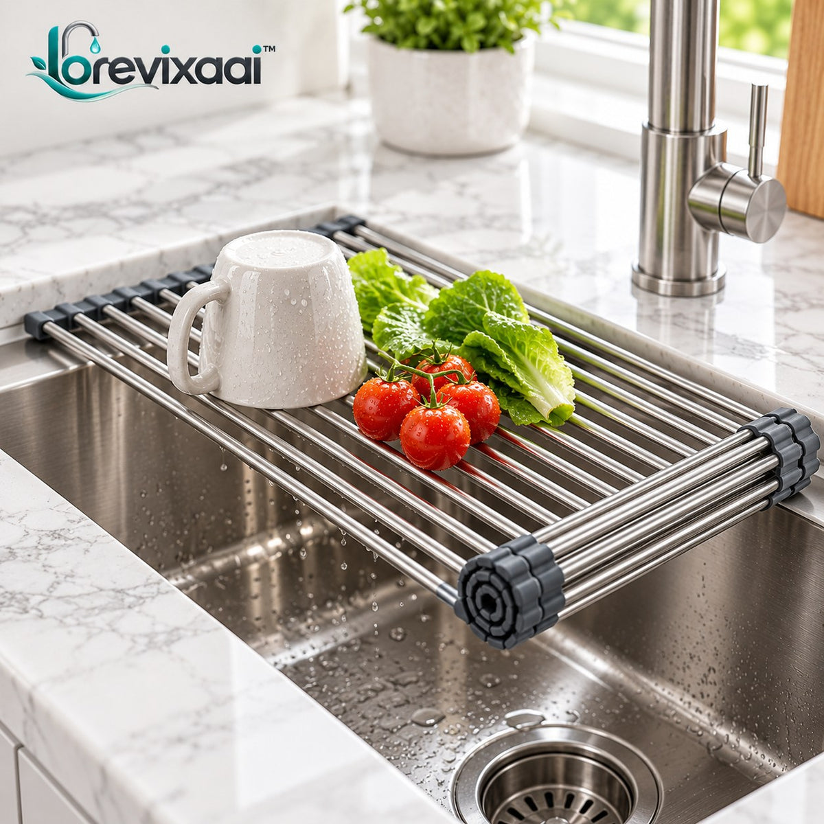 lorevixaai Roll-Up Sink Drying Rack — product image 1