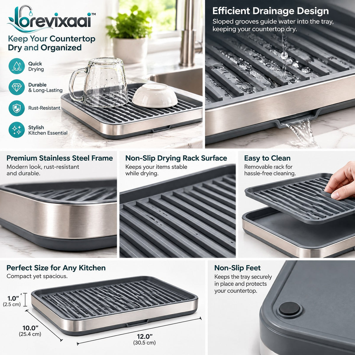 lorevixaai Countertop Drying Tray — product image 3